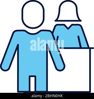 couple avatars silhouettes ligne et style de remplissage Illustration de Vecteur