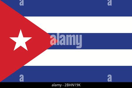 Illustration vectorielle du drapeau cubain. Illustration rectangulaire du drapeau cubain. Le drapeau de Cuba est un symbole de liberté, de patriotisme et d'indépendance. Illustration de Vecteur