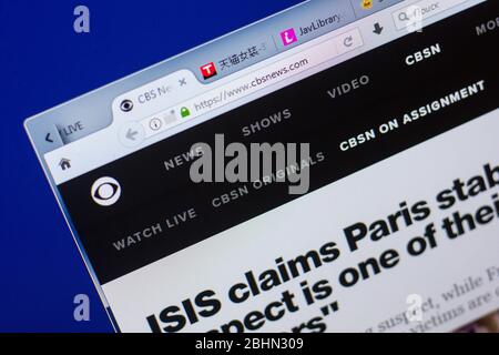 Ryazan, Russie - 13 mai 2018: Site web CBSnews sur l'affichage de PC, URL - CBSnews.com Banque D'Images