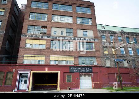 Entrepôt abandonné près de la route d'observation de Hoboken Banque D'Images