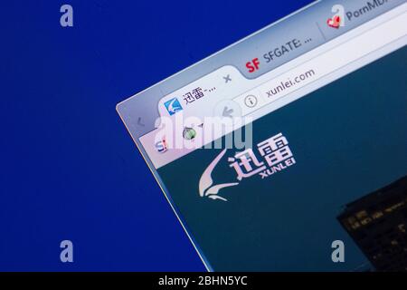 Ryazan, Russie - 13 mai 2018 : site web Xunli sur l'affichage de PC, URL - Xunlei.com Banque D'Images