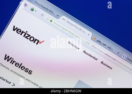 Ryazan, Russie - 13 mai 2018 : site web Verizon sur l'affichage de PC, URL - Verizon.com Banque D'Images