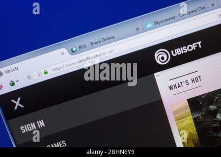 Ryazan, Russie - 13 mai 2018: Site web d'Ubisoft sur l'affichage de PC, URL - UbiSoft.com Banque D'Images