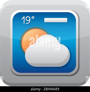 icône isolée du menu du bouton de l'application météo Illustration de Vecteur