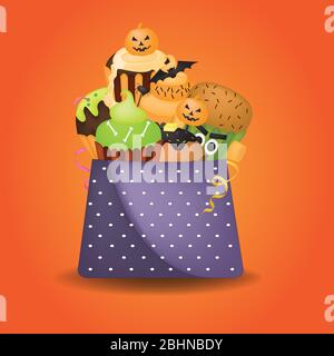 Illustration du modèle vectoriel de personnages Halloween mignons. Illustration de Vecteur