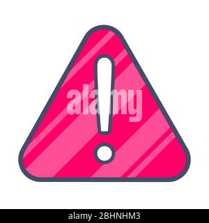 Attention attention attention danger. Point d'exclamation dans le triangle rouge ou l'autocollant Illustration de Vecteur