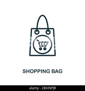 Icône du sac de shopping. Style de ligne élément simple de la collection d'icônes de commerce électronique. Pixel parfait icône de sac d'achat simple pour la conception de Web, les applications, le logiciel Illustration de Vecteur