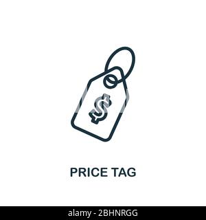 Icône de numéro de prix. Style de ligne élément simple de la collection d'icônes de commerce électronique. Pixel Perfect Simple prix étiquette icône pour la conception Web, les applications, le logiciel, l'impression Illustration de Vecteur