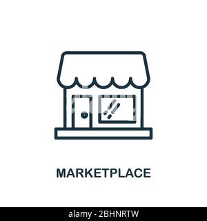 Icône Marketplace. Style de ligne élément simple de la collection d'icônes de commerce électronique. Pixel Perfect icône de marché simple pour la conception Web, les applications, les logiciels Illustration de Vecteur