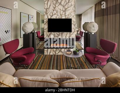 Intérieur de maison de luxe; design intérieur d'appartement à Moscou Banque D'Images