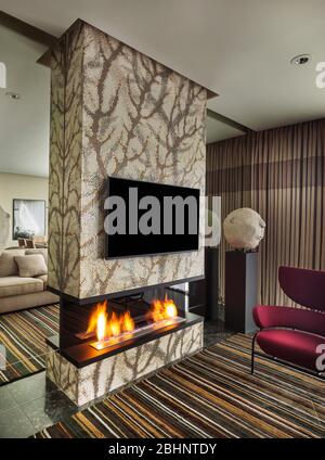 Intérieur de maison de luxe; design intérieur d'appartement à Moscou Banque D'Images