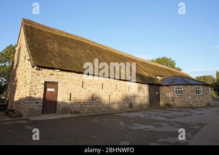 Le Barn manial du XIIIe siècle, Siffon, près de Rotherham, dans le Yorkshire du Sud, en Angleterre, au Royaume-Uni. Banque D'Images