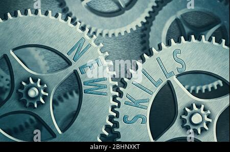 Texte de l'écriture de nouvelles compétences. Photo conceptuelle a récemment fait l'acquisition de compétences Connaissances Capacités apprises Banque D'Images