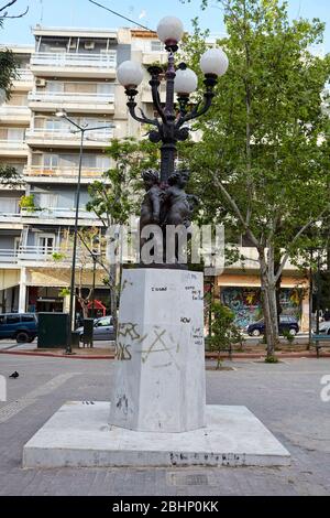 Place Exarchia , Athènes Grèce. Le quartier est considéré comme le bastion du mouvement anarchiste dans la capitale grecque. Banque D'Images