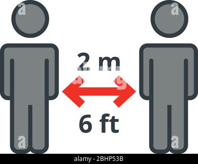Conservez un panneau de distance sociale sécurisé Illustration de Vecteur