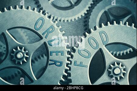 Texte écriture Commander nourriture. Photo conceptuelle processus de demande d'une nourriture préférée dans un restaurant Banque D'Images