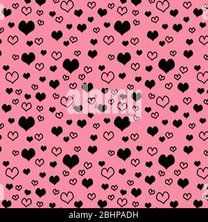 Romantique sur fond rose avec des coeurs, la saint valentin, un mariage ou une carte de félicitations à la fête des mères Banque D'Images