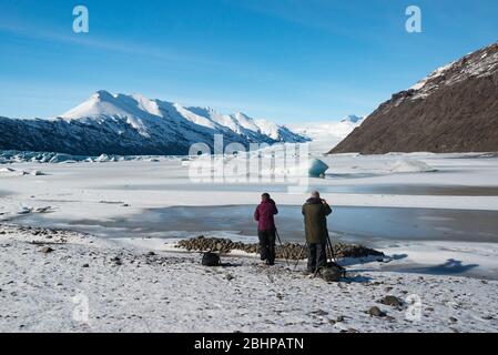 Heinabergslón dans le Parc National de Vatnajökull, Islande Banque D'Images