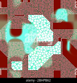 Circuit transparent motif coloré fond mosaïque illustration créative Banque D'Images
