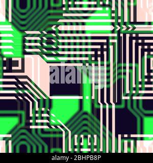Circuit transparent motif coloré fond mosaïque illustration créative Banque D'Images