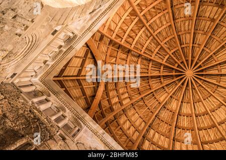 Plafond en bois à Amman, Jordanie Banque D'Images