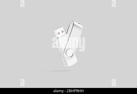 Cache blanc ouvert usb Stick maquette, pas de gravité Banque D'Images
