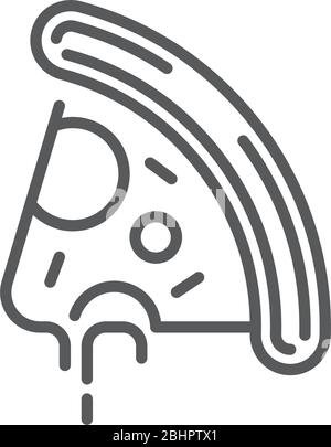 Symbole représentant une pizza vectorielle, délicieux repas isolés sur fond blanc Illustration de Vecteur
