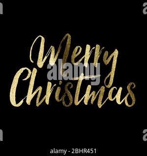 Joyeux Noël festif phrase de noël dans un texte brillant doré Banque D'Images