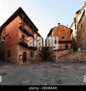 Les rues et ruelles d'Albarracin, Espagne Banque D'Images