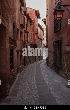 Les rues et ruelles d'Albarracin, Espagne Banque D'Images