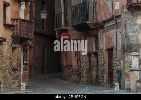 Les rues et ruelles d'Albarracin, Espagne Banque D'Images