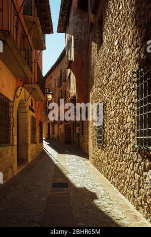 Les rues et ruelles d'Albarracin, Espagne Banque D'Images