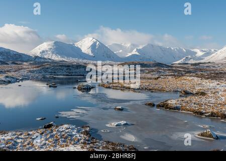 Mont noir, Rannoch Moor, Argyll, en hiver Banque D'Images