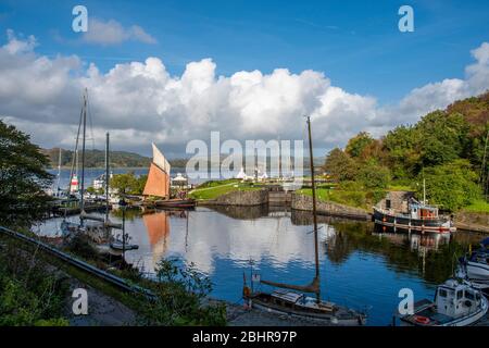 Bassin du canal de Crinan, Argyll Banque D'Images