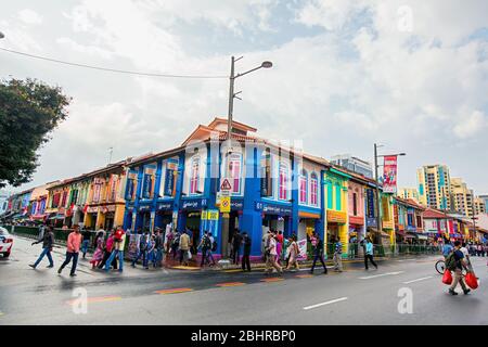 travailleurs migrants dans la petite rue de l'inde singapour, singapour, little india singapour, little india colorée, migrants indiens singapour, peintures murales Banque D'Images