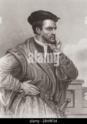 Jacques Cartier, 1491 – 1557. Navigateur français et explorateur. Banque D'Images