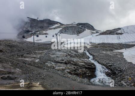 Glacier Hintertux, vallée de Zillertal, Tyrol, Autriche Banque D'Images