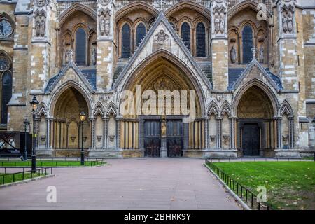 Entrée nord de l'abbaye de Westminster, Londres Banque D'Images