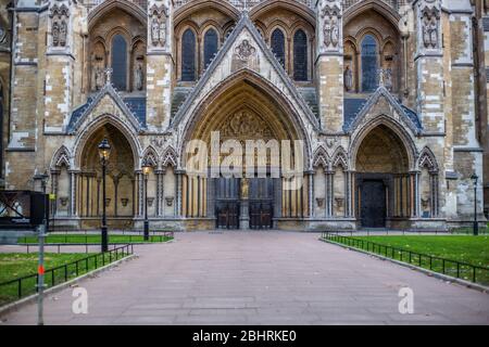 Entrée nord de l'abbaye de Westminster, Londres Banque D'Images