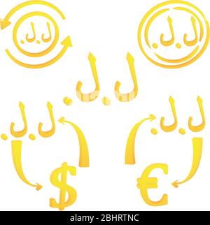 Symbole de la monnaie de la livre libanaise en relief du Liban. Illustration de Vecteur