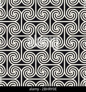 Vectorisation de la répétition transparente. Moderne et élégante texture abstraite. Répétition de mosaïques géométriques à partir d'éléments en spirale rayés Illustration de Vecteur