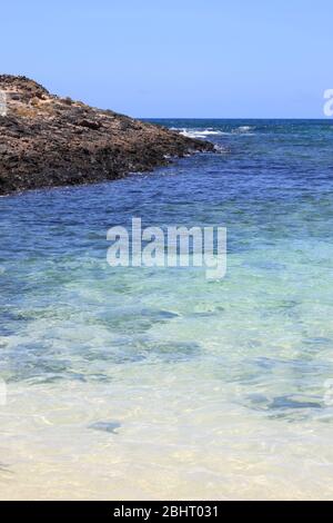 El Cotillo beach lagoon à Fuerteventura. Canaries, Espagne Banque D'Images