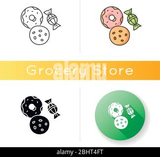 Icône cookie et bonbons Illustration de Vecteur
