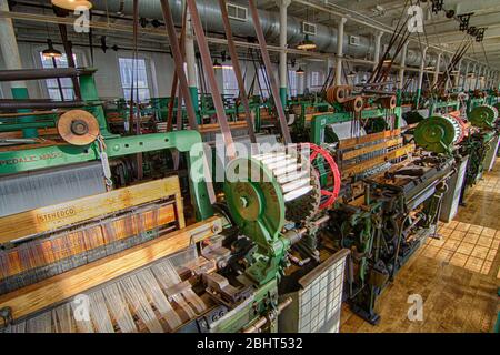 Le tablier se trouve dans le parc national Lowell, Lowell, Massachusetts Banque D'Images