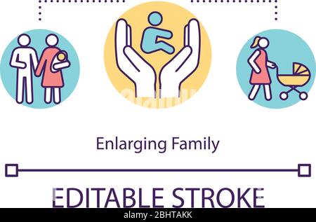 Icône de concept de famille d'agrandissement Illustration de Vecteur