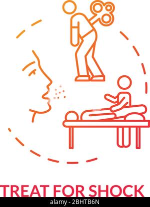 Icône de concept de premiers soins, de traitement et de récupération des chocs. Illustration de la ligne mince de la thérapie de blessures, de la réadaptation, de la régénération des organismes humains. Vecteur Illustration de Vecteur