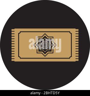 concept ramadan, icône de tapis de prière sur fond blanc, style de ligne de bloc, illustration vectorielle Illustration de Vecteur