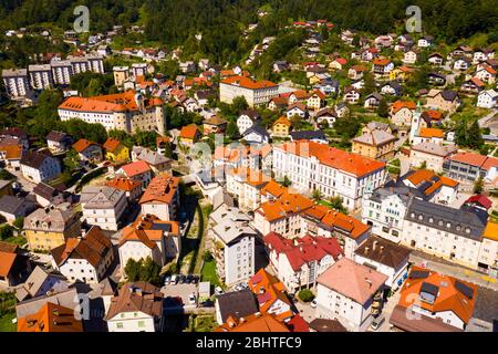 Vue aérienne du centre historique de Ljubljana, Slovénie Banque D'Images