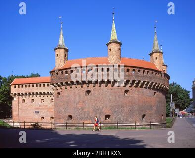 Cracovie Barbican, vieille ville, Cracovie (Cracovie), République de Pologne Banque D'Images