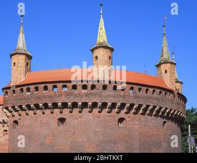 Cracovie Barbican, vieille ville, Cracovie (Cracovie), République de Pologne Banque D'Images